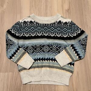GAP Crewneck Sweater - Light Gray, Blue & Black
